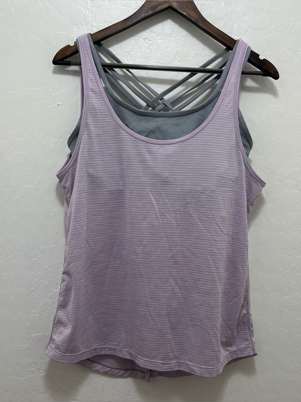 Athleta Crisscross Sports Bra & Attached Tank Top Combo Size M